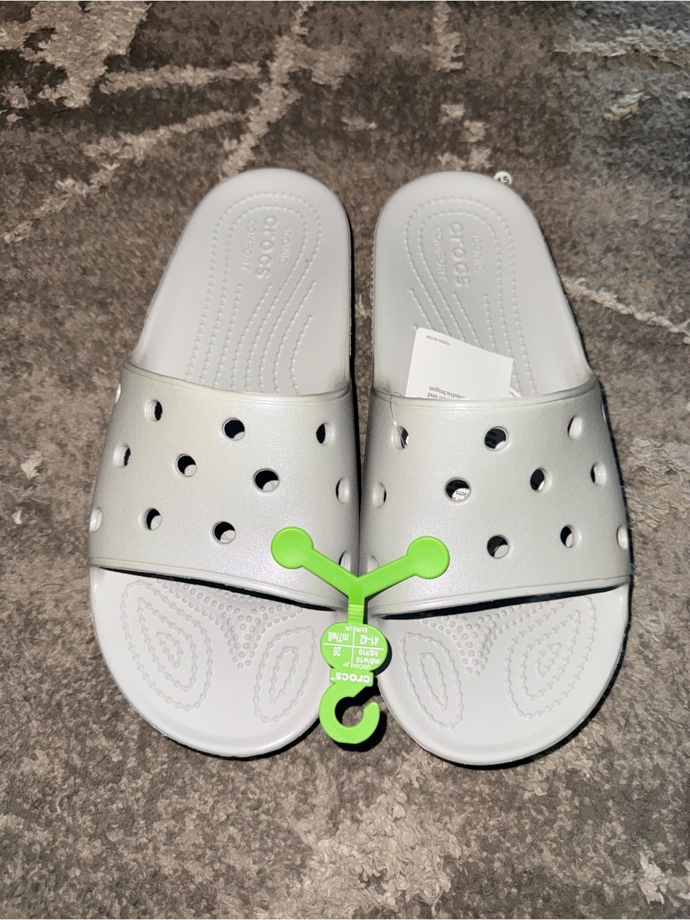 Crocs Classic Slide Sandals Gray M8 W10 NWT